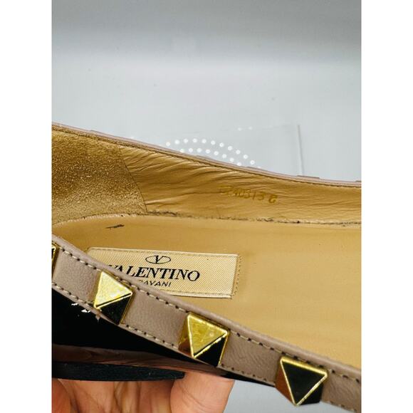 Valentino Garavani Black Patent Rockstud Ballet Flats size 38 - Picture 9 of 13